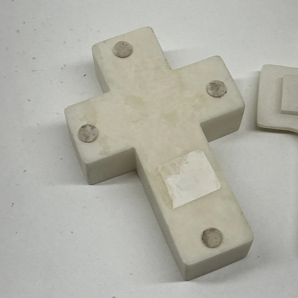 Vintage‎ Cross Shaped Trinket Box God Bless You Floral Ceramic Keepsake Lid